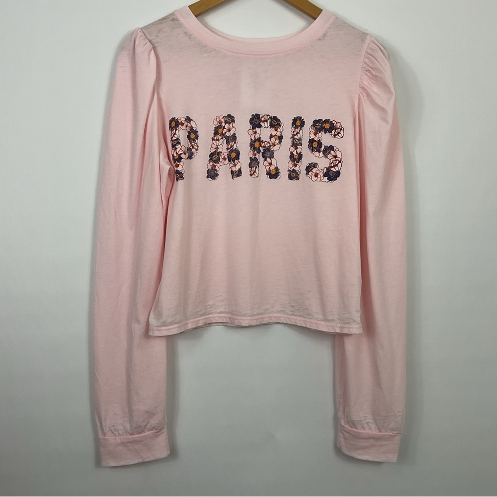 Recycled Karma Paris Floral‎ Puff Sleeve Top Womens Size Small